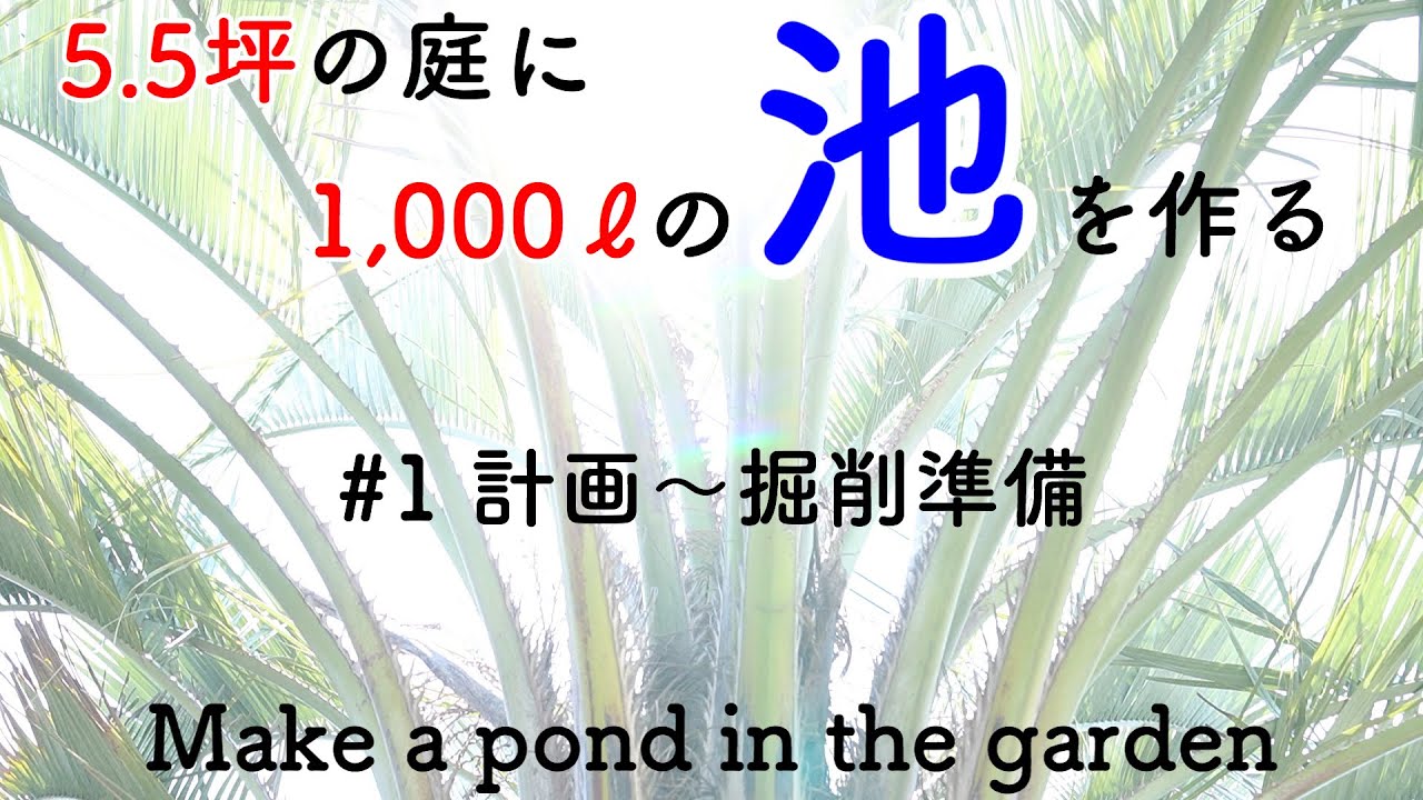 【DIY】5.5坪の庭に1,000ℓの池を作る　#1 計画〜掘削準備　Make a pond in the garden