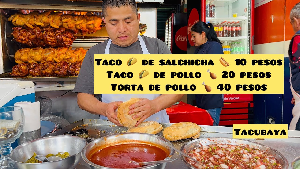 Los Mejores Pollos Rostizados De CDMX 🇲🇽Taco 20 Pesos,Torta 40 Pesos#pollo #food #travel #streetfood