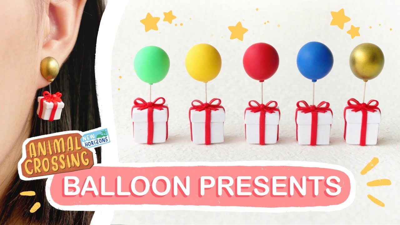 ACNH Balloon Presents Accessories TUTORIAL ✨ (Memo holder, dust plug, and earring!)