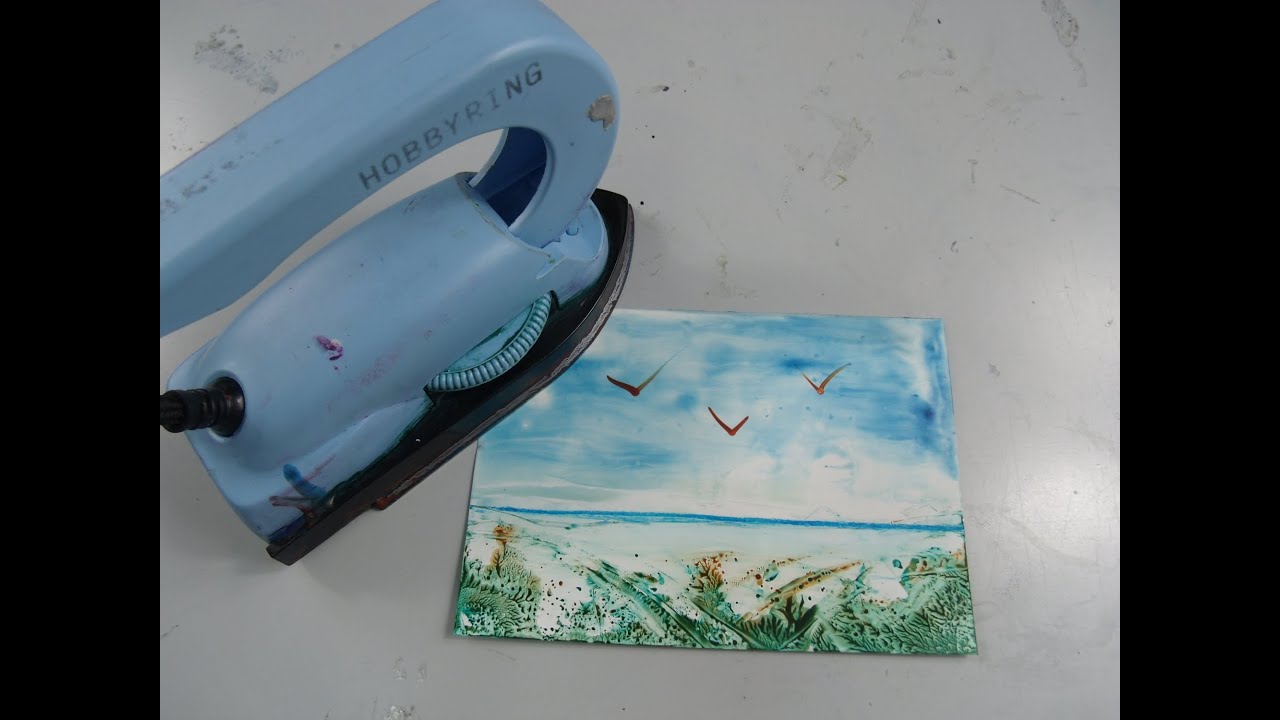 Encaustic Enkaustic - Malerei eine einfache Wasserlandschaft mit Saugeffekt Nr.2   [deutsch]