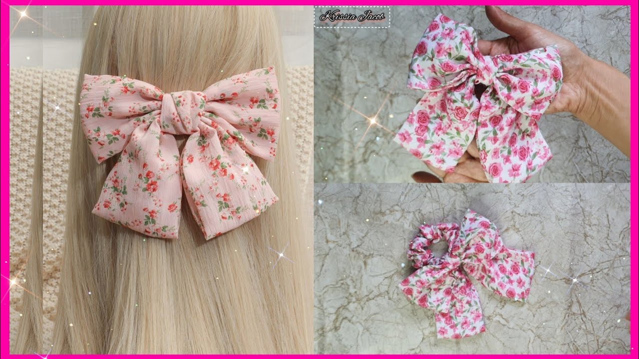🎀Diy Scrunchie🧿Cómo hacer Scrunchie o Coleteros con Lazo/Tutorial de Costura Fácil/Easy Bow