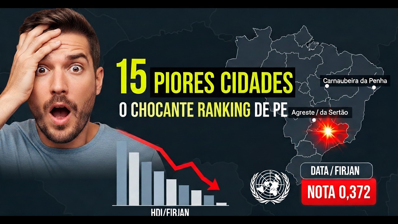 O RANKING PROIBIDO DE PE: As 15 Piores Cidades de Pernambuco (Dados FIRJAN 2025 -IDH)