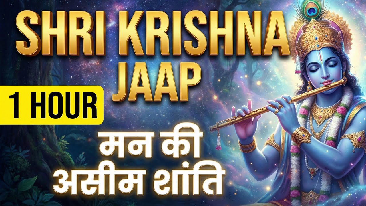 ​🔴 1 Hour Shri Krishna Jaap for Stress Relief | मन की शांति के लिए महामंत्र | Sleep & Meditation