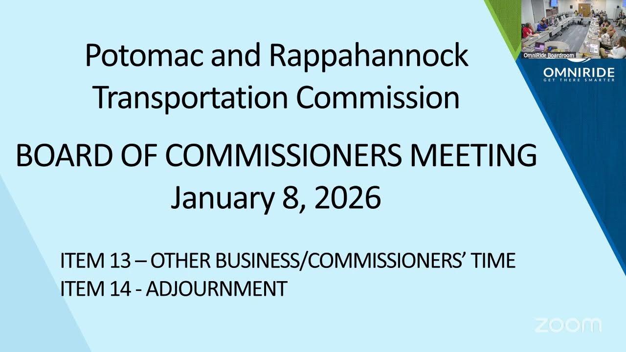 PRTC Board of Commissioners Meeting - January 8, 2026 - 7:00PM
