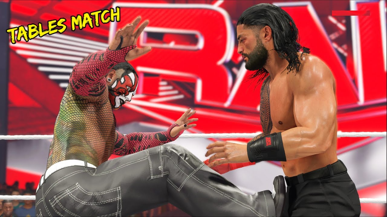 Tables Elimination Match Roman Reigns Vs Jeff Hardy WWE 2K23