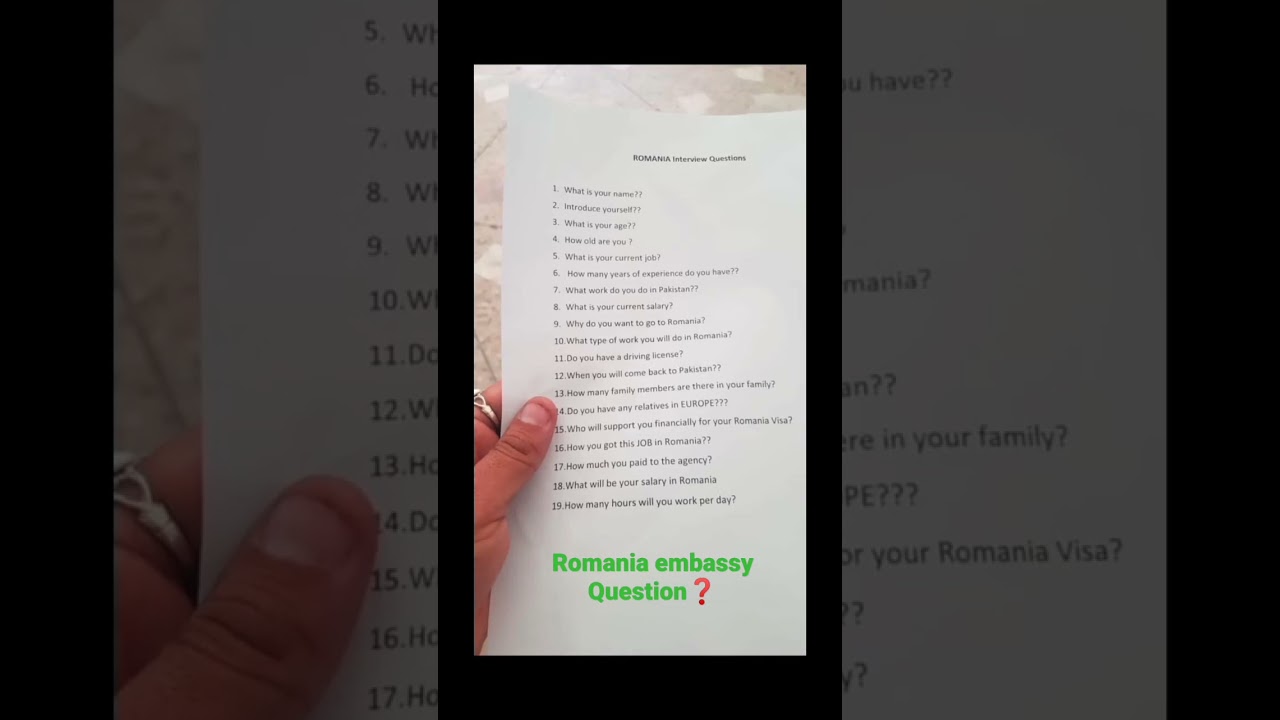 Romania Embassy interview Question #romania #romaniavisa #question #amjadvlogs #rom&acirc;nia