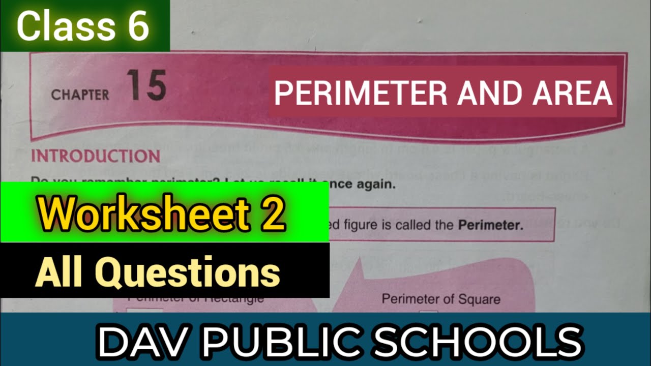 DAV class 6 maths chapter 15 worksheet 2 All Questions Solved