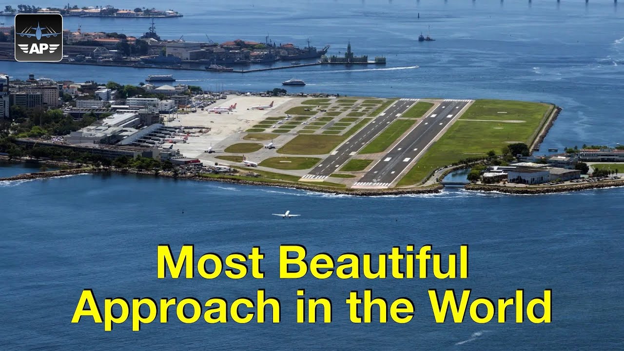 Approach and Landing at Santos Dumont Airport! Most beautiful approach in the World!