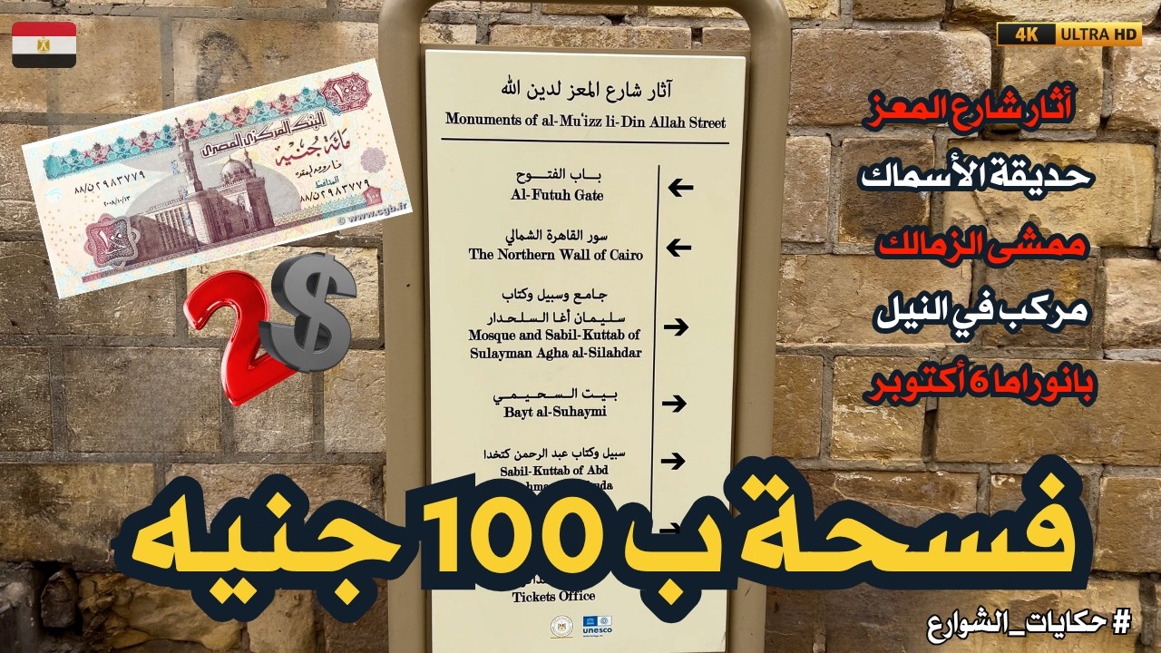 خروجات مصر والقاهرة ب 100 جنيه|مزارات شارع المعز|حديقة الاسماك|البانورما|ممشى الزمالك|مركب في النيل