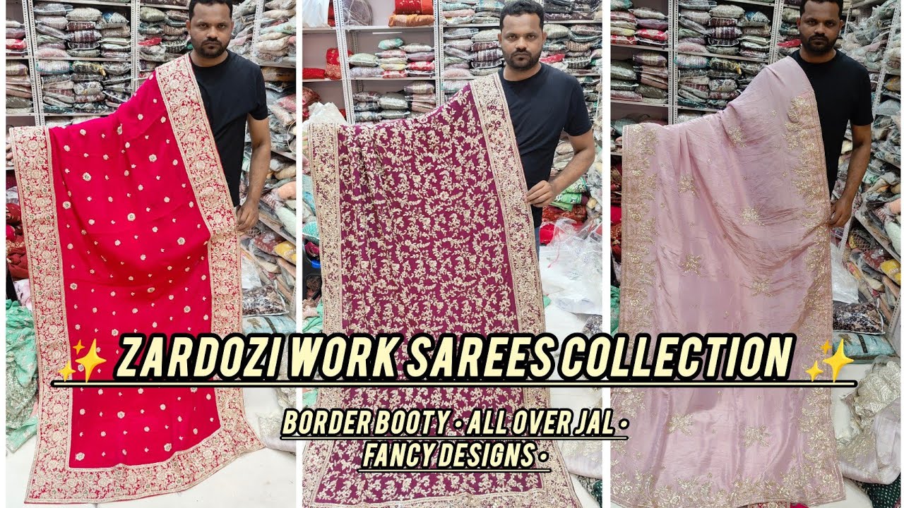 ✨ Zardozi Work Pakistani Sarees Exclusive Hand Work Collection now available at NTP 💎📍Hyd TG MADINA 