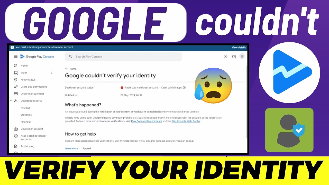 Google Couldn't Verify Your Identity😰 Google Play Console