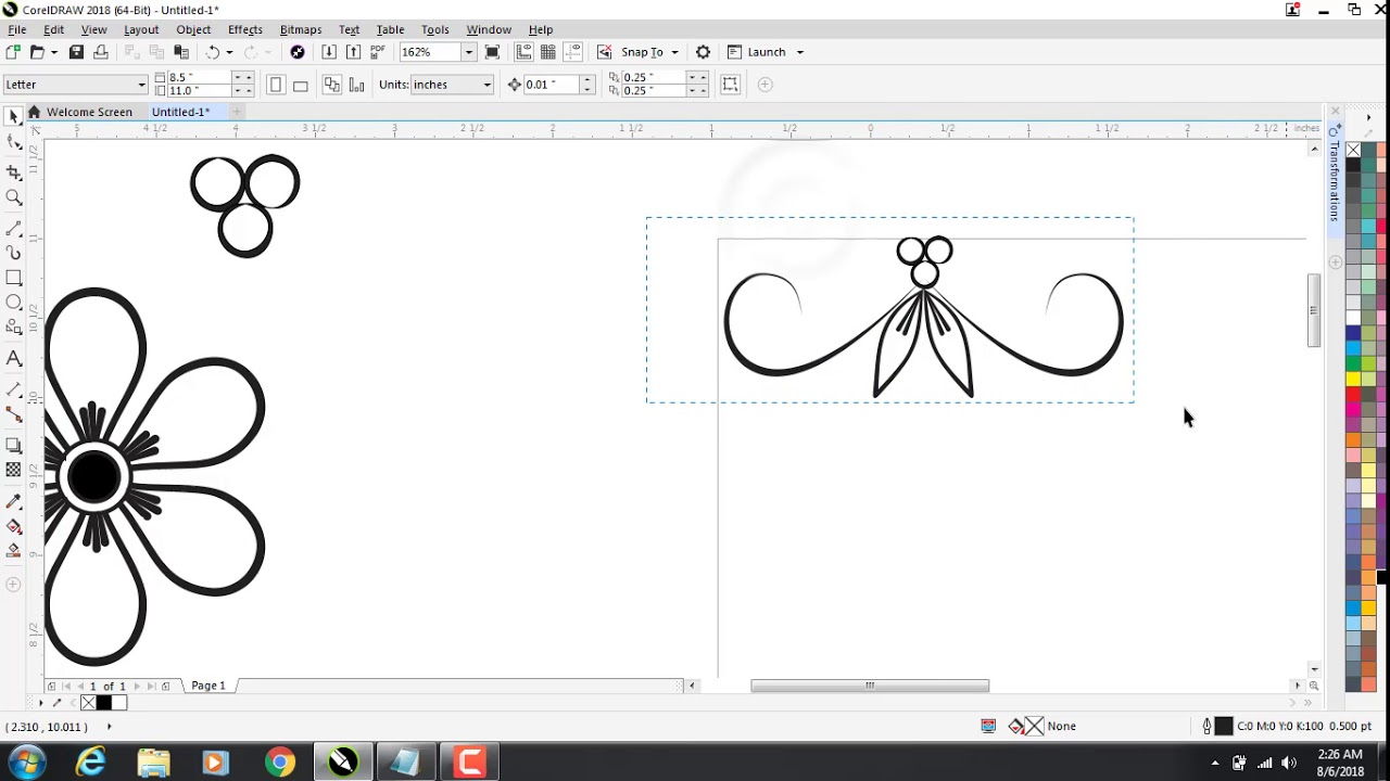 Embroidery design in Corel draw 2018
