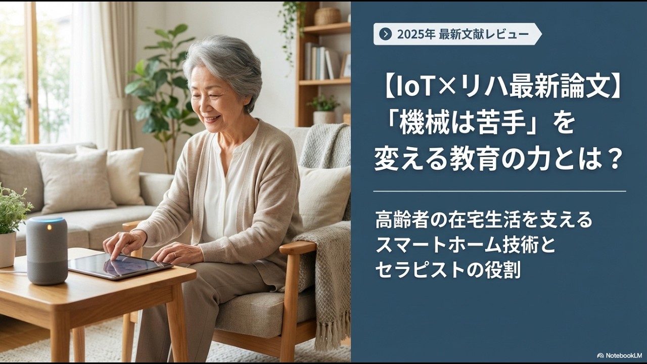 【IoT×リハ最新論文】 「機械は苦手」を変える教育の力とは？高齢者の在宅生活を支えるスマートホーム技術とセラピストの役割