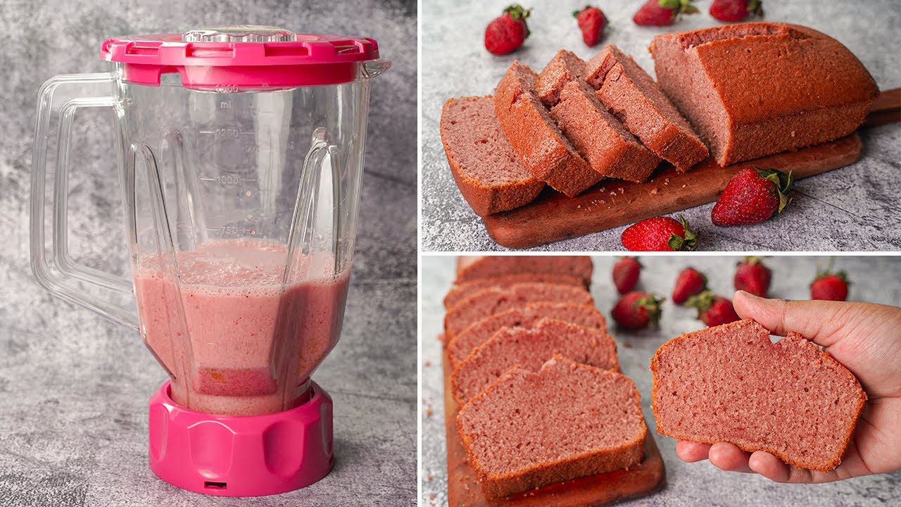Strawberry Cake in Blender  | Strawberry Sponge Cake Recipe Without Oven | Yummy
