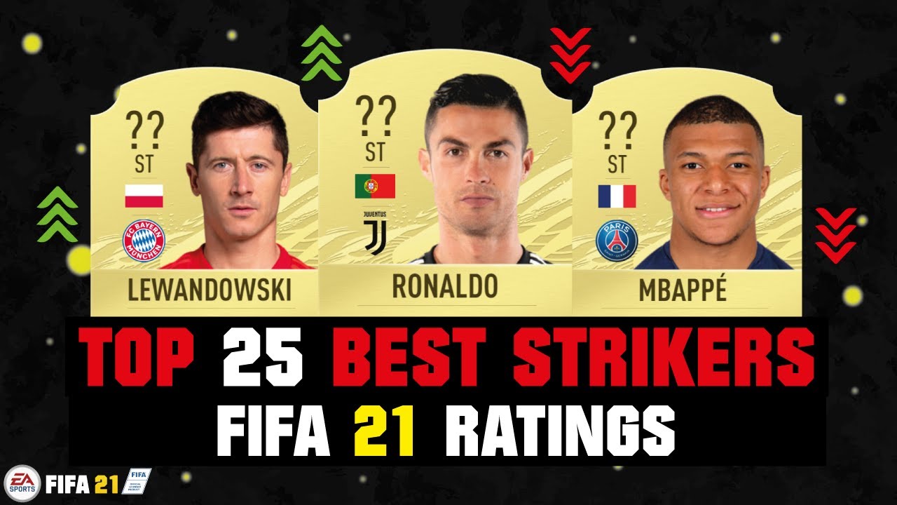FIFA 21 | TOP 25 BEST STRIKER RATINGS! 😱🔥| FT. RONALDO, LEWANDOWSKI, MBAPPE... etc