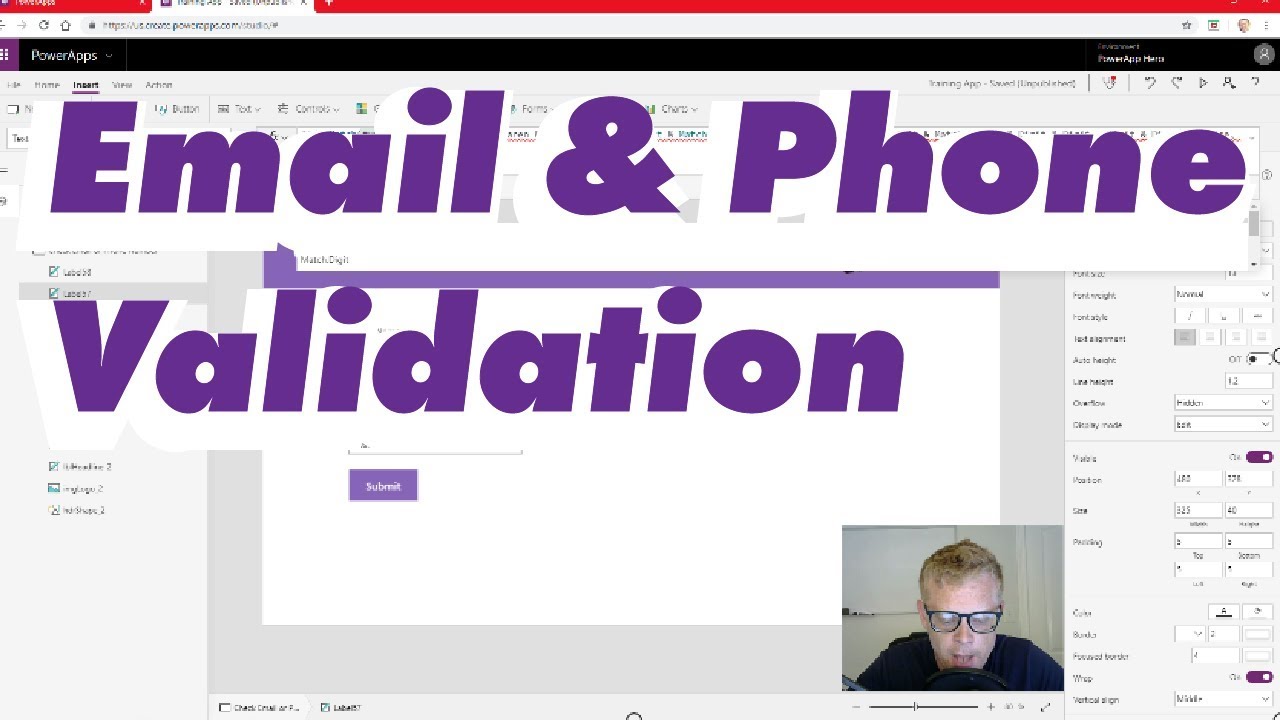 PowerApps Email & Phone Validation Using IsMatch