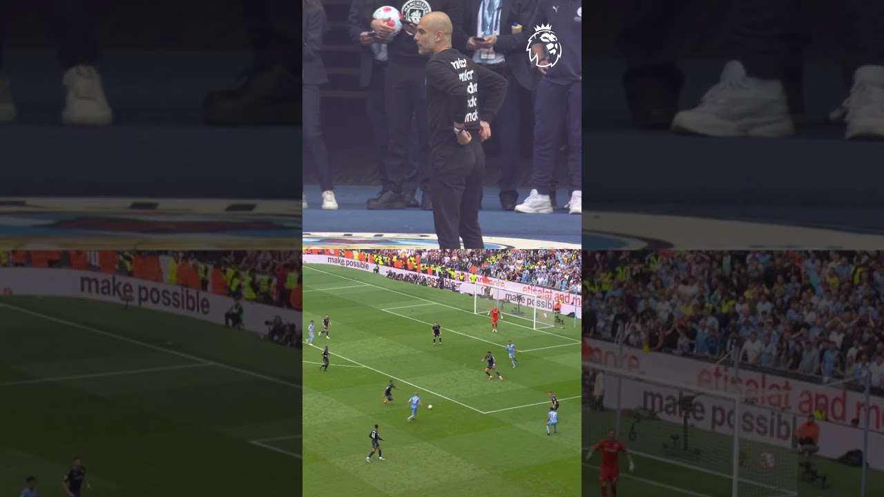 Pep Guardiola reacts to LATE Man City WINNER!