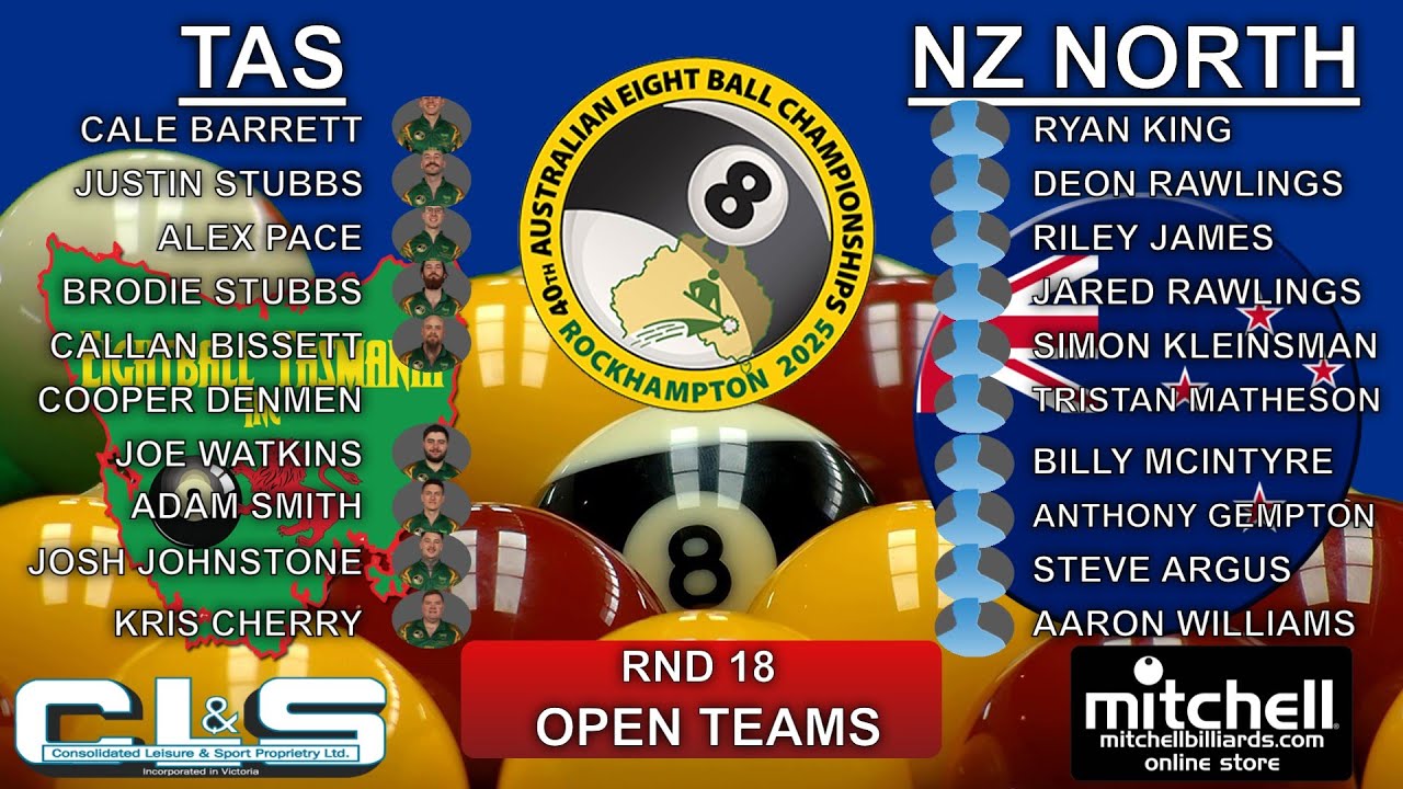 TAS Vs NZ NORTH - Open Teams - Rnd 18 - AEBF Nationals 2025