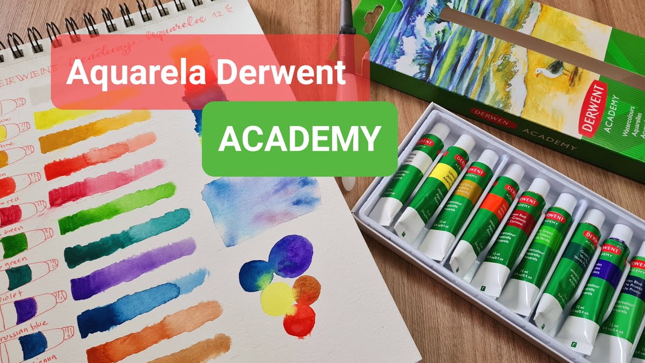 Conhecendo Aquarela Derwent Academy 12 cores