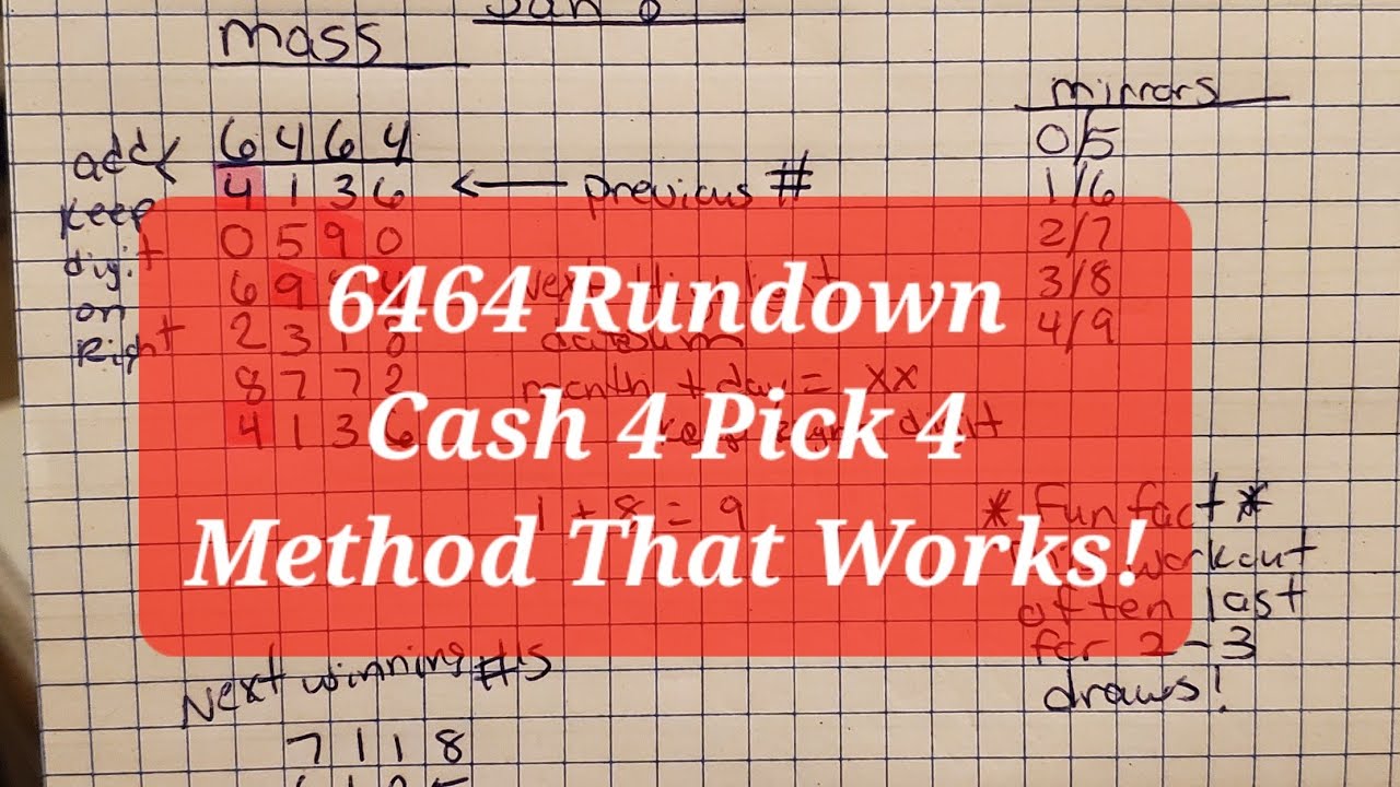 6464 Cash 4 Pick 4 Тренировочный план для прогнозов — Метод работает!