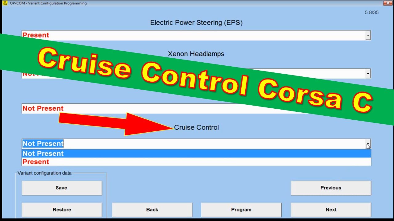 Cruise Control Programming Corsa C