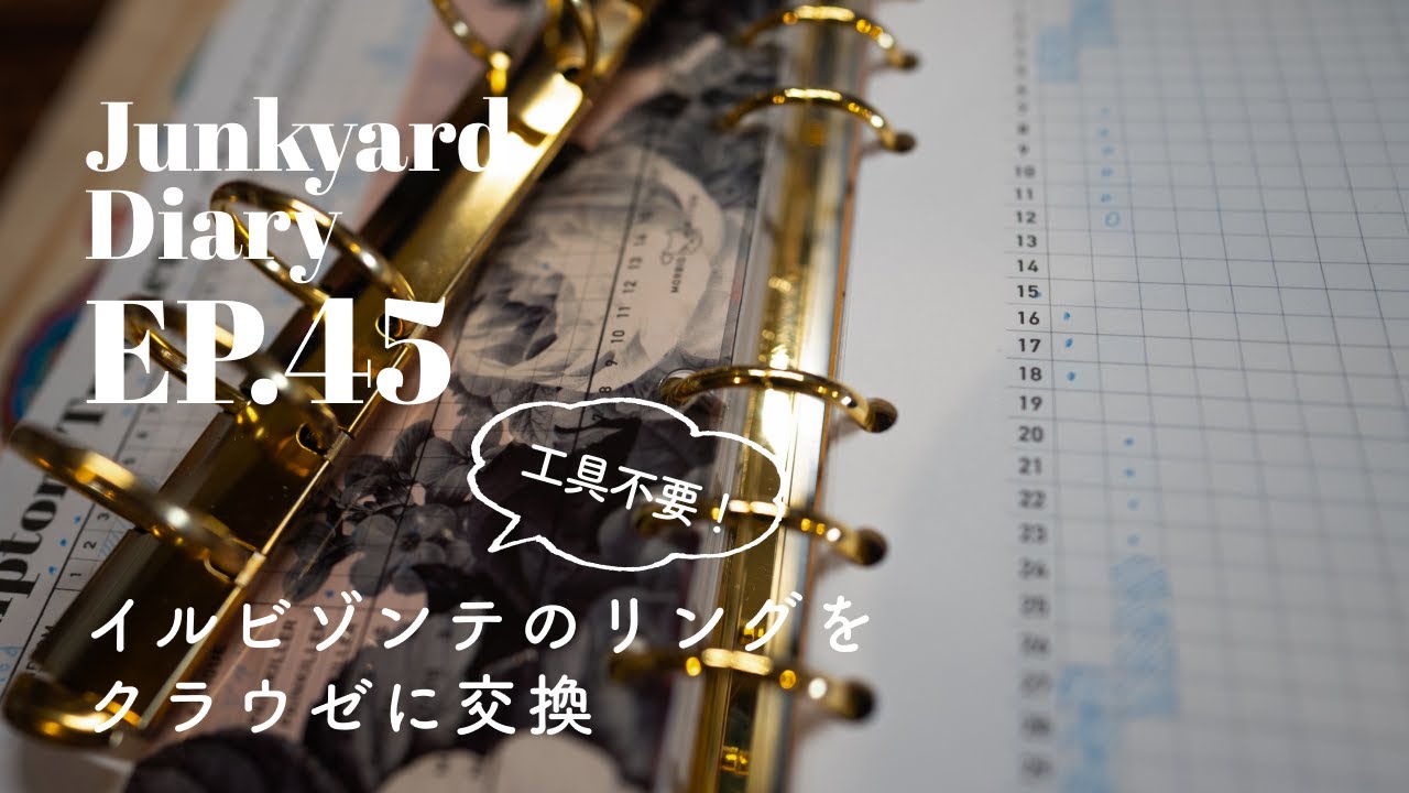 【手帳】工具不要でイルビゾンテのリングをクラウゼに変更する｜Junkyard Diary EP.45