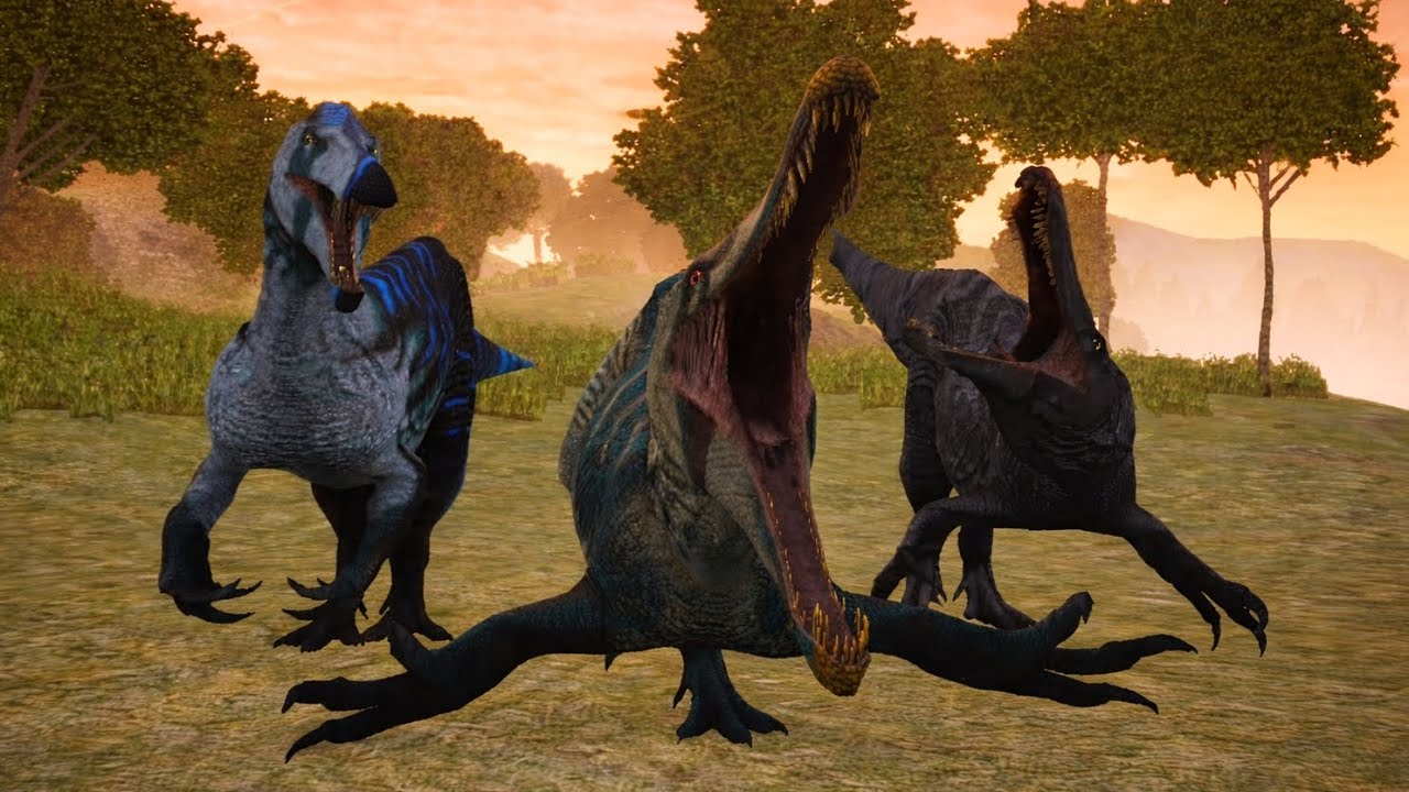 Trio de suchos matando tudo! Vida de suchomimus | The cursed isle (