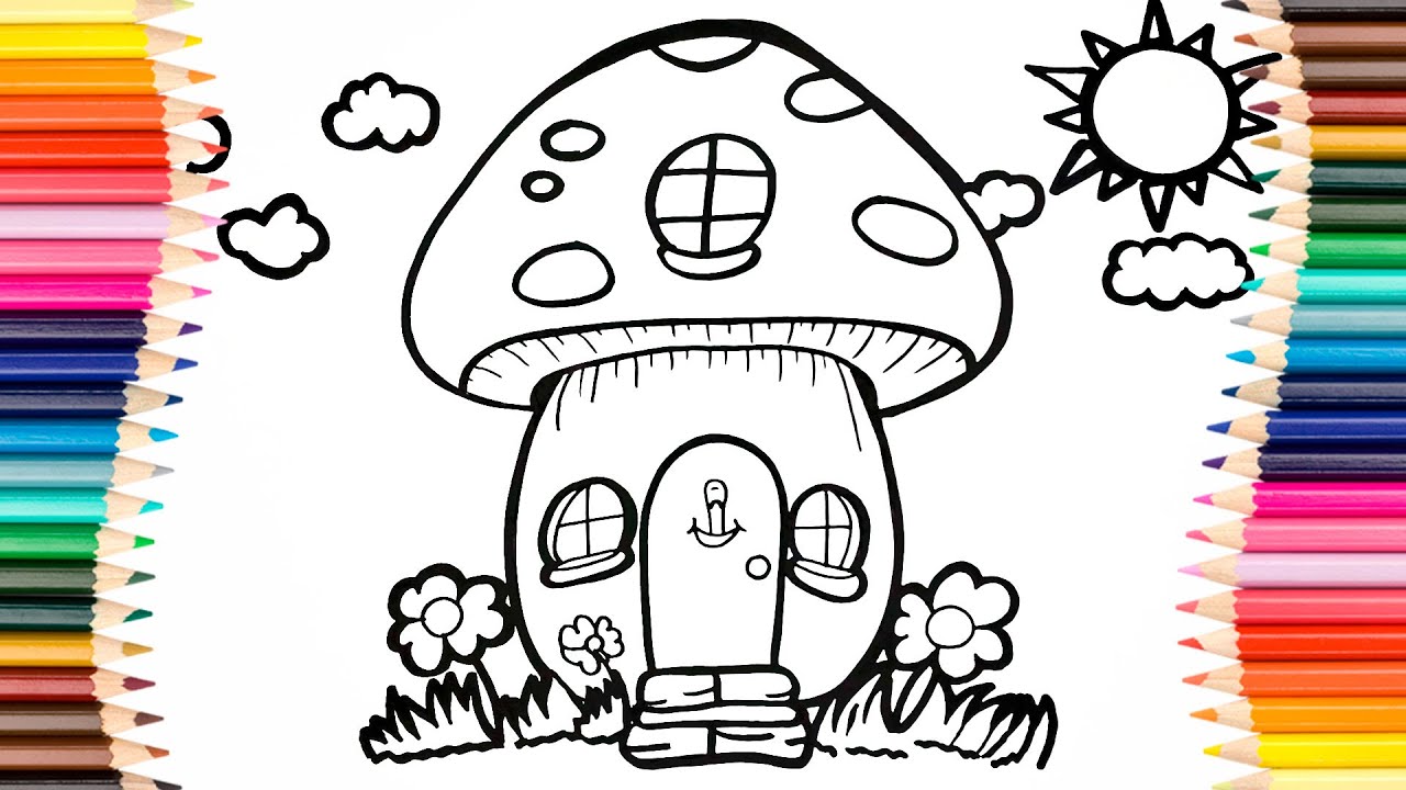 Set of Houses. How to Draw a House Easy.