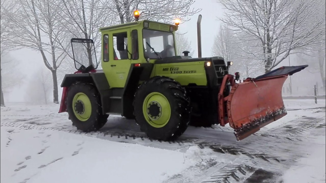 Mb Trac 1300 mit Schmidt Schneepflug TEIL 1