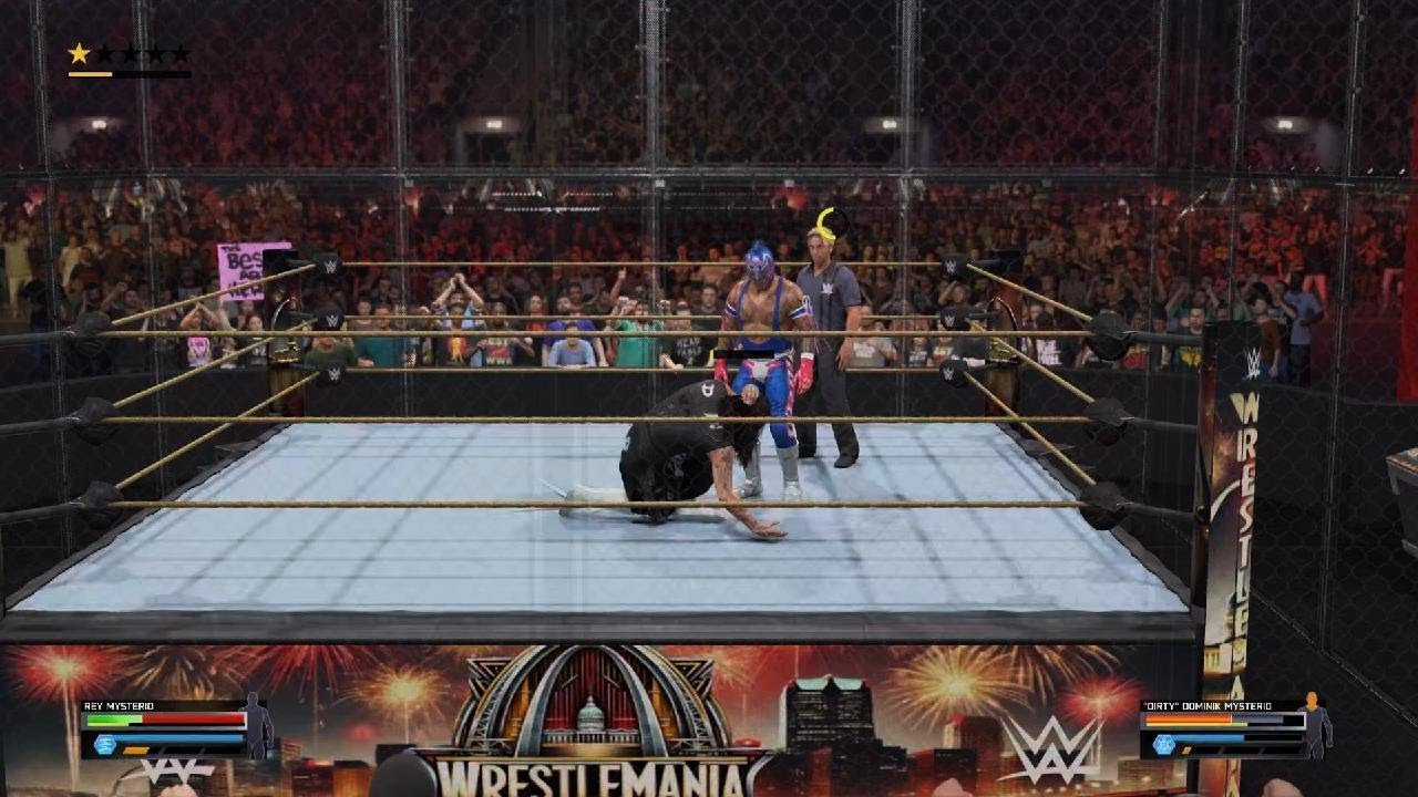 WWE 2K25 Dirty dom vs Rey WRESTLEMANIA 2
