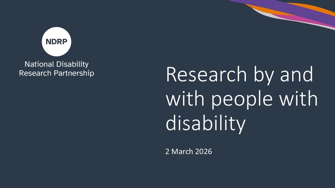 Research by and with people with disability session: NDRP 2026 Disability Research Funding