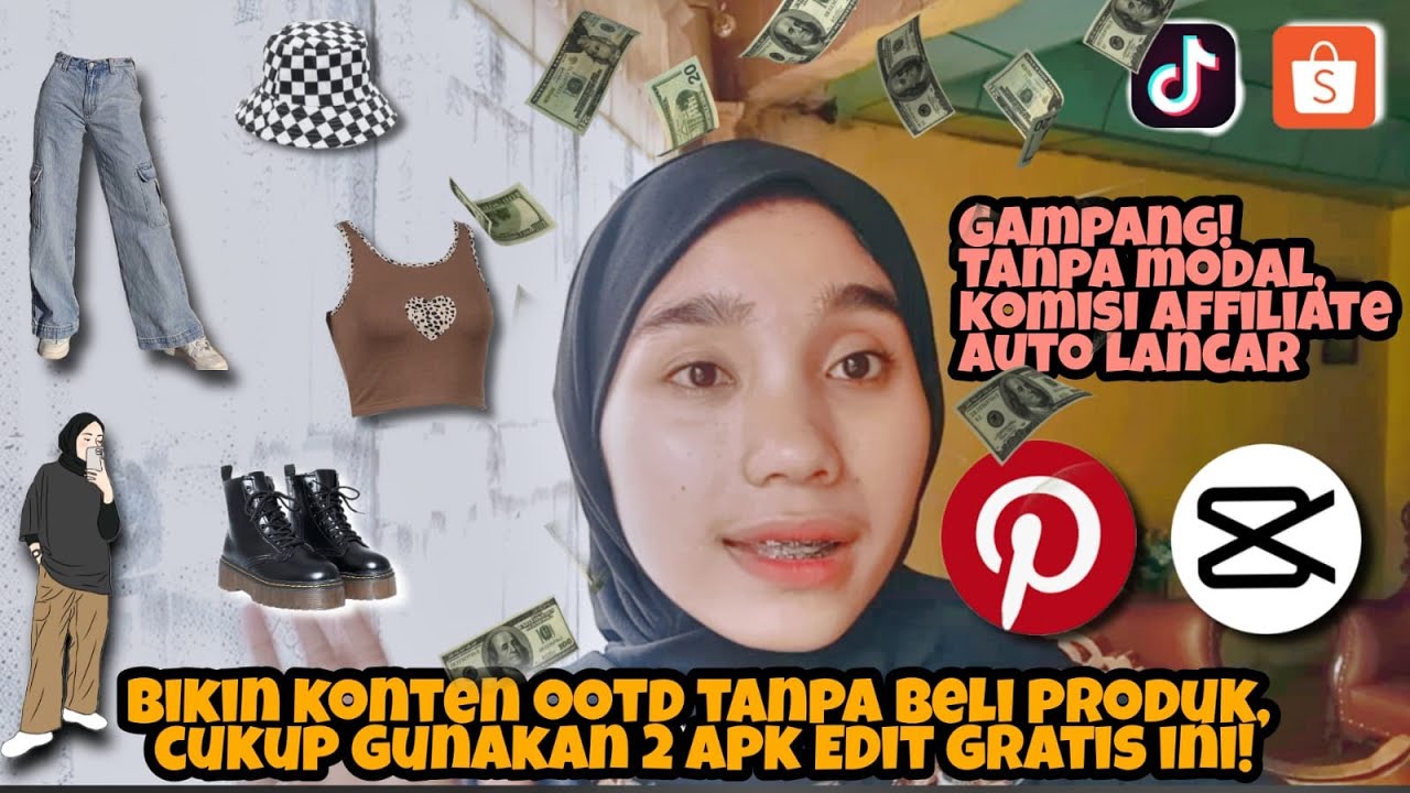 TUTORIAL MEMBUAT KONTEN INSPIRASI OOTD DENGAN DUA APK GRATIS UNTUK AFFILIATOR |#capcut #pinterest
