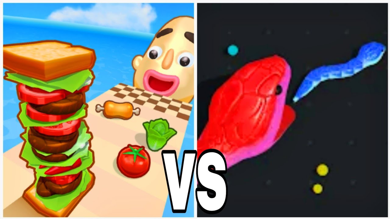 Snake clash vs Sandwich Runner - All Level Gameplay (Max Level, Infinity Run) New Update 