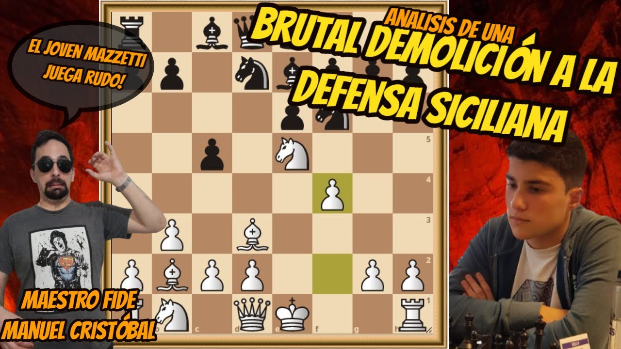 AJEDREZ raro contra DEFENSA SICILIANA |  ATAQUE BRUTAL  |  Mazzetti x Arce