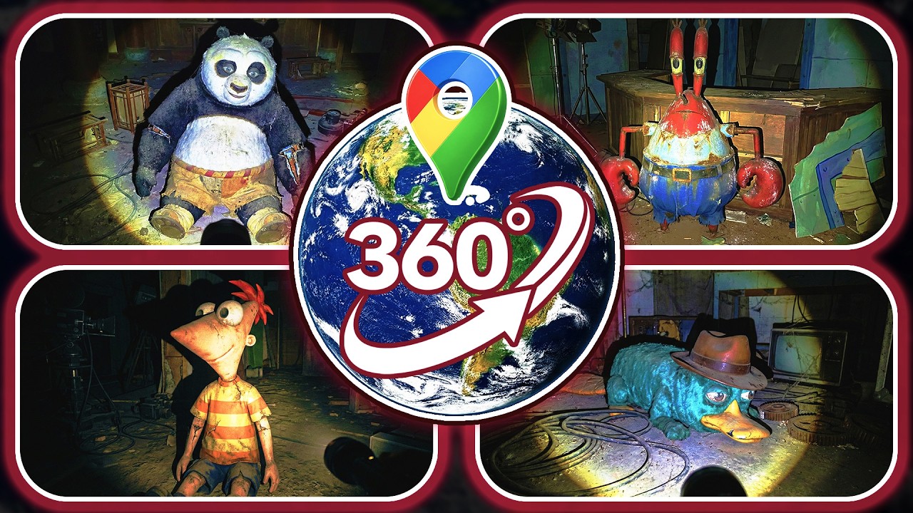 TOP 8 Disney Characters Found on Google Maps! in Abandoned Places | VR 360°