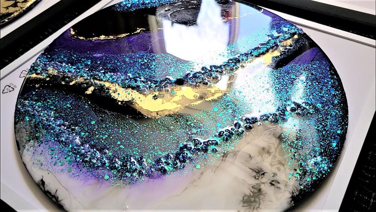 3 STUNNING Resin Pours on Vinyl (1 with Glitter!)