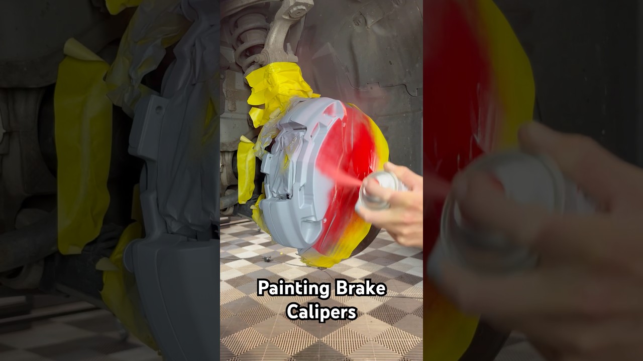 Brake Caliper Painting 🎨 #beforeandafter #satisfying #satisfyingvideo #satisfyingsounds #asmr