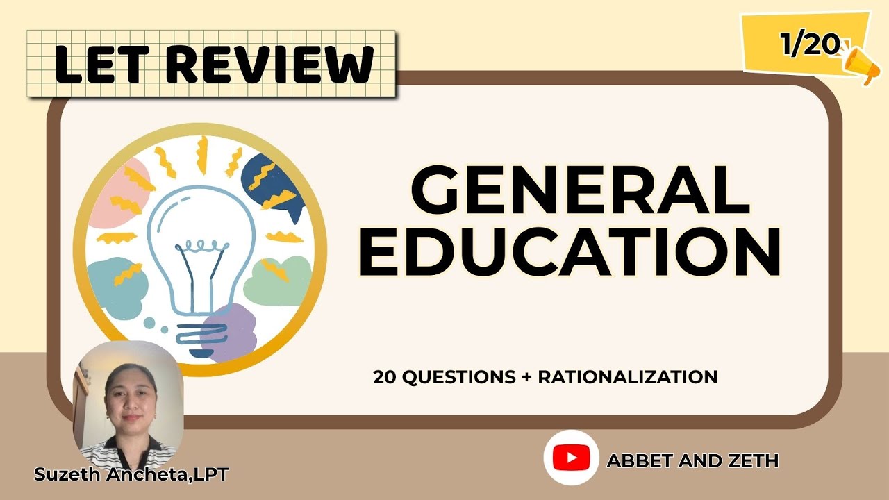 General Education - Set 1 (Drills with Ma'am Suzeth) - LET Review - SPLE 2026