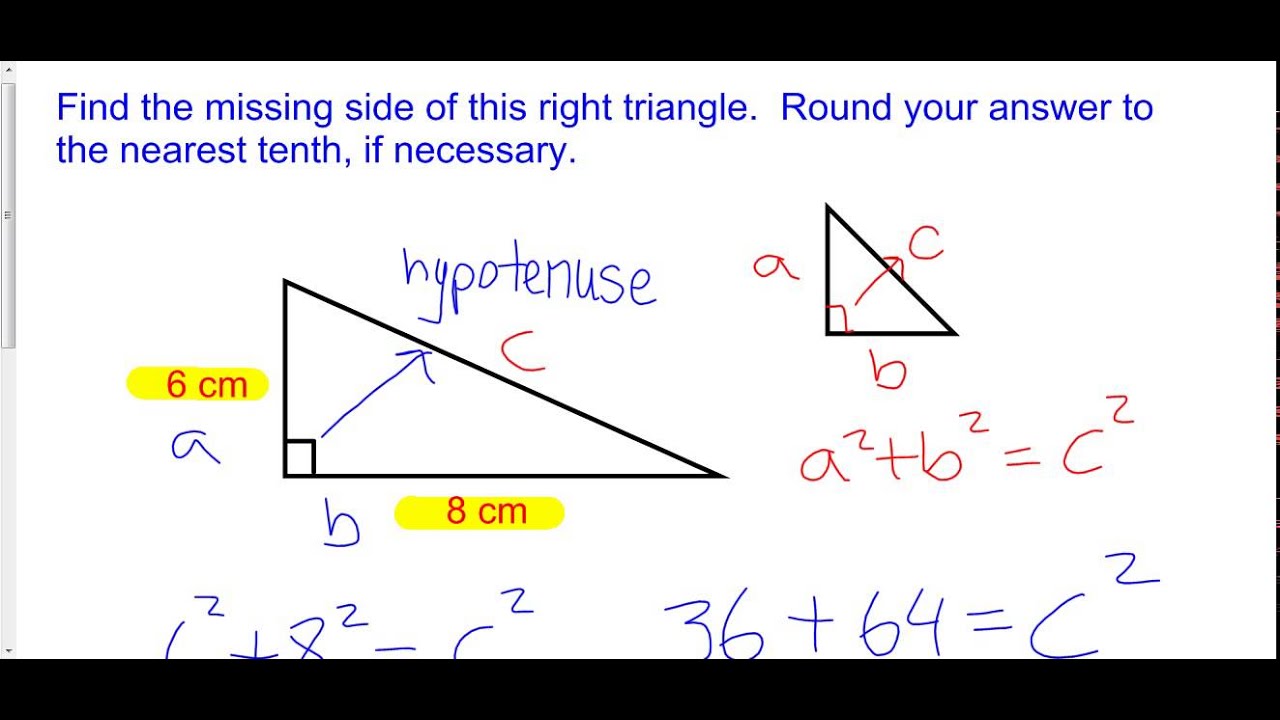 Finding a Missing Hypotenuse in a Right Triangle