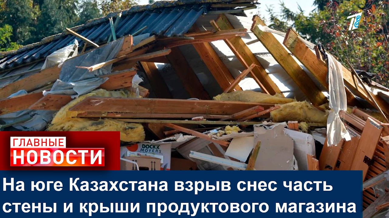 На юге Казахстана взрыв снес часть стены и крыши продуктового магазина