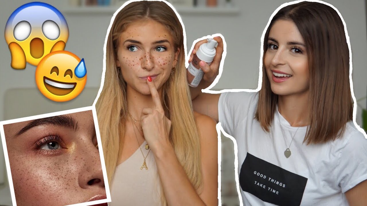 FAKE FRECKLES - ob das klappt? 😱😂 mit Shirin Gosh I AnikaTeller