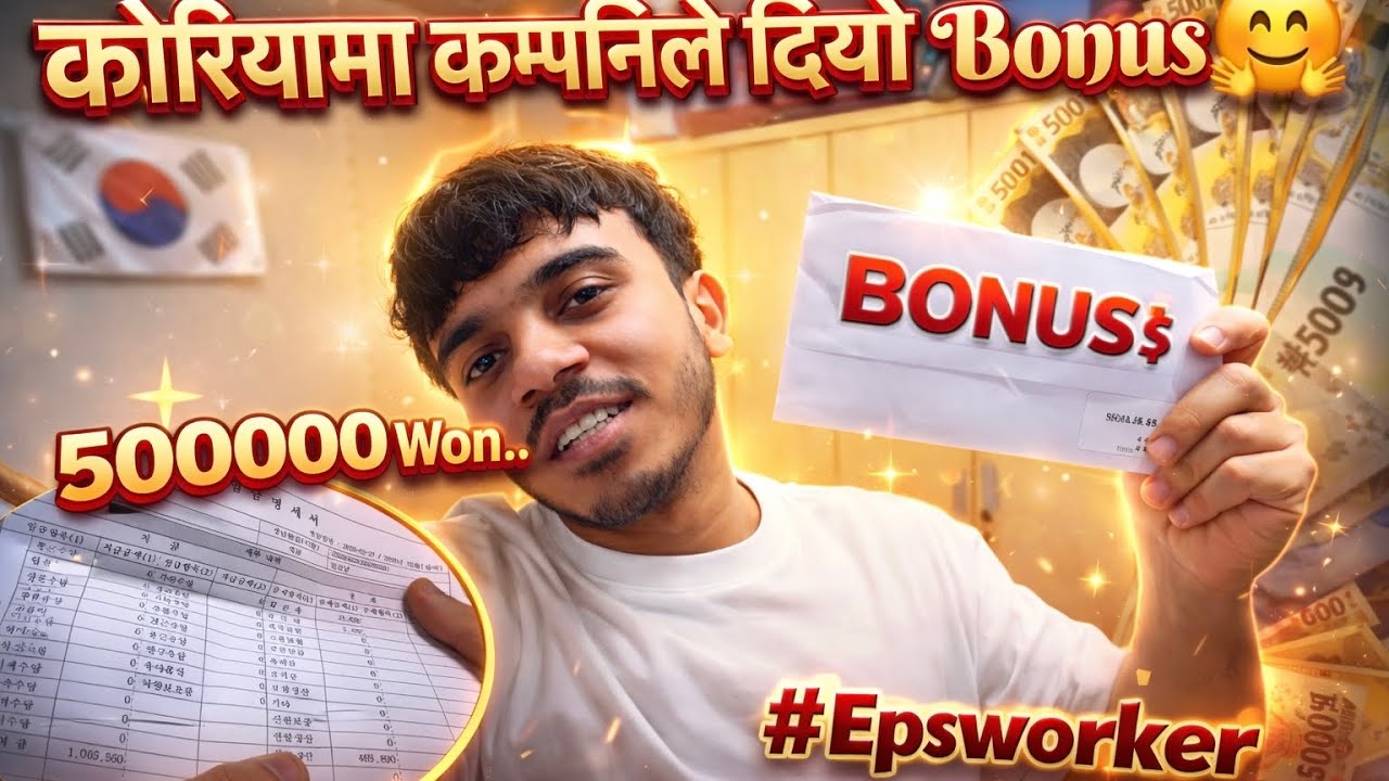 कम्पनिले दियो Bonus 500000won 🤗✅//Southkorea//Basantaghimire
