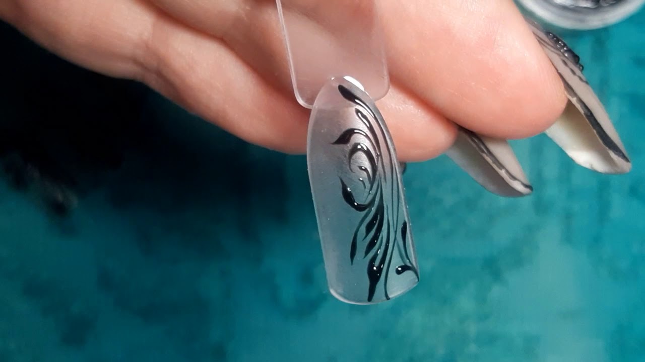 Fine line nail art - Γραμμικό σχέδιο με λεπτές γραμμές!