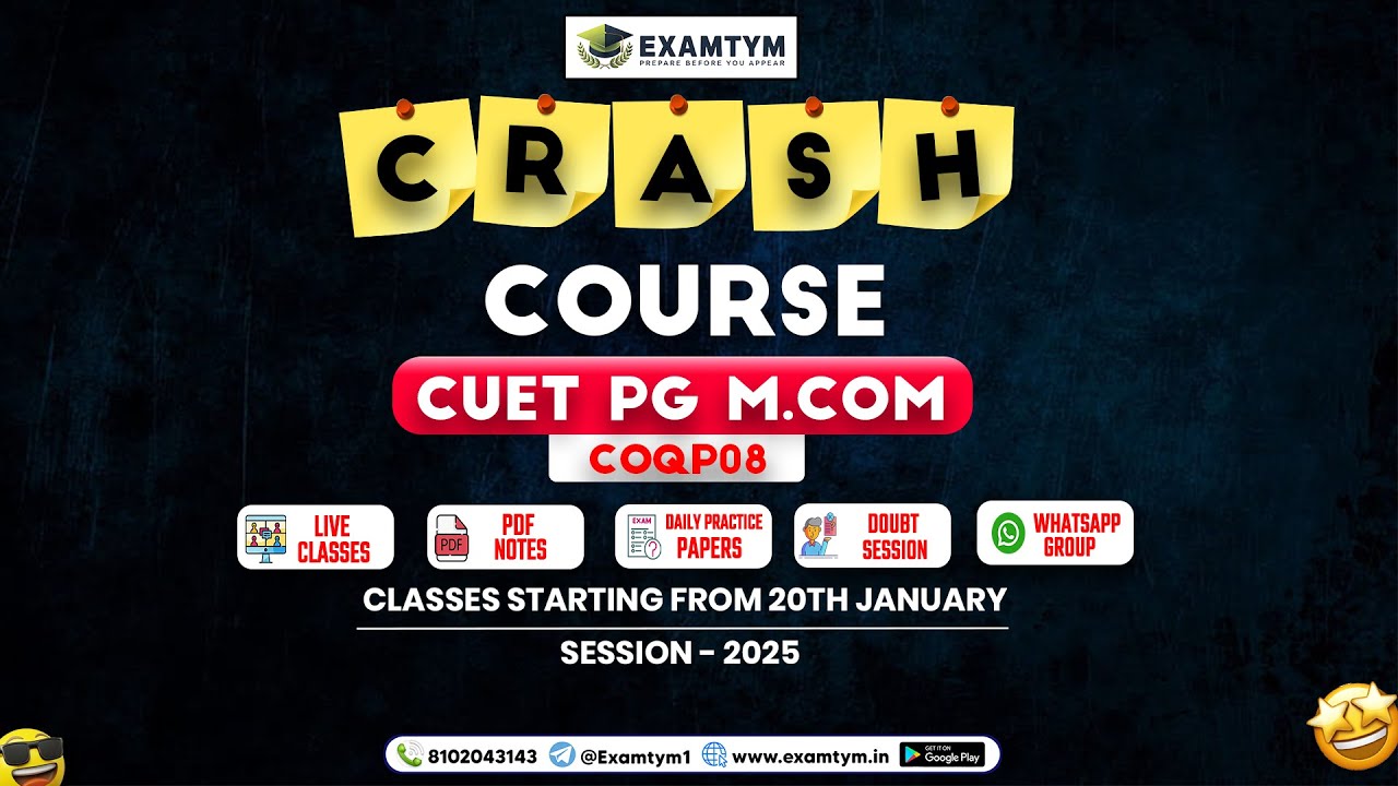 CUET PG M.COM CRASH COURSE - COQP08
