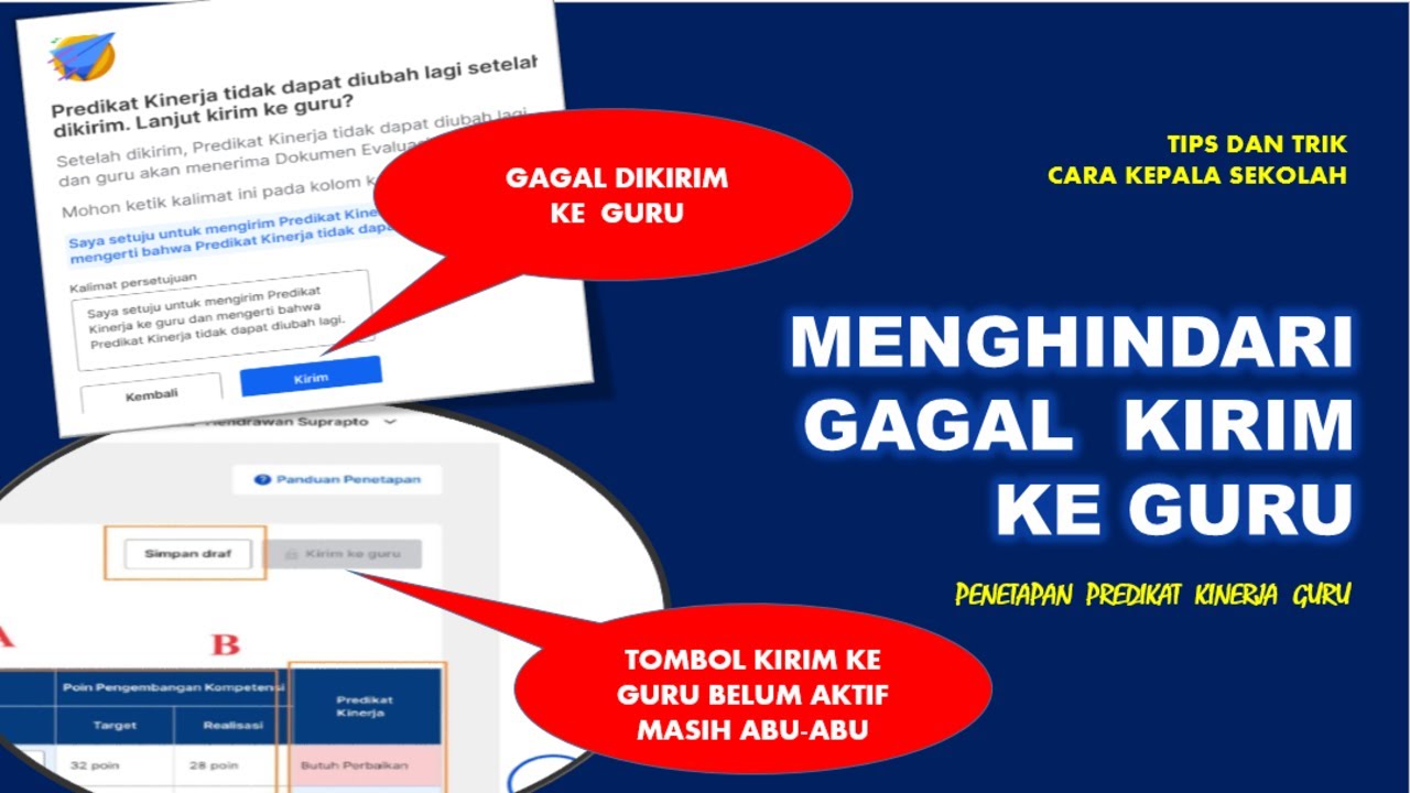 CARA KEPALA SEKOLAH MENGHINDARI GAGAL KIRIM KE GURU PENETAPAN PREDIKAT KINERJA GURU