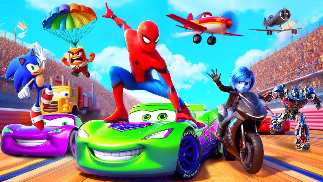 GTA V SPIDER-MAN 2🔥, THE SHIN SONIC TAPES, POPPY PLAYTIME 4, FNAF Join in Epic Stunt Racing 🏍️🧣🏁