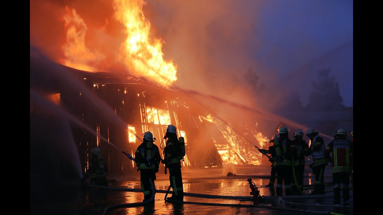 Bad Grönenbach-Zell | Vollbrand einer Halle im Sägewerk