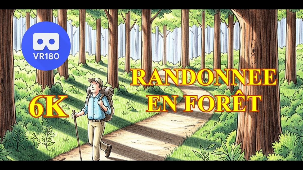 VR180 3D  6K 50Ips   RANDONNEE en forêt et Boulevard NATURE