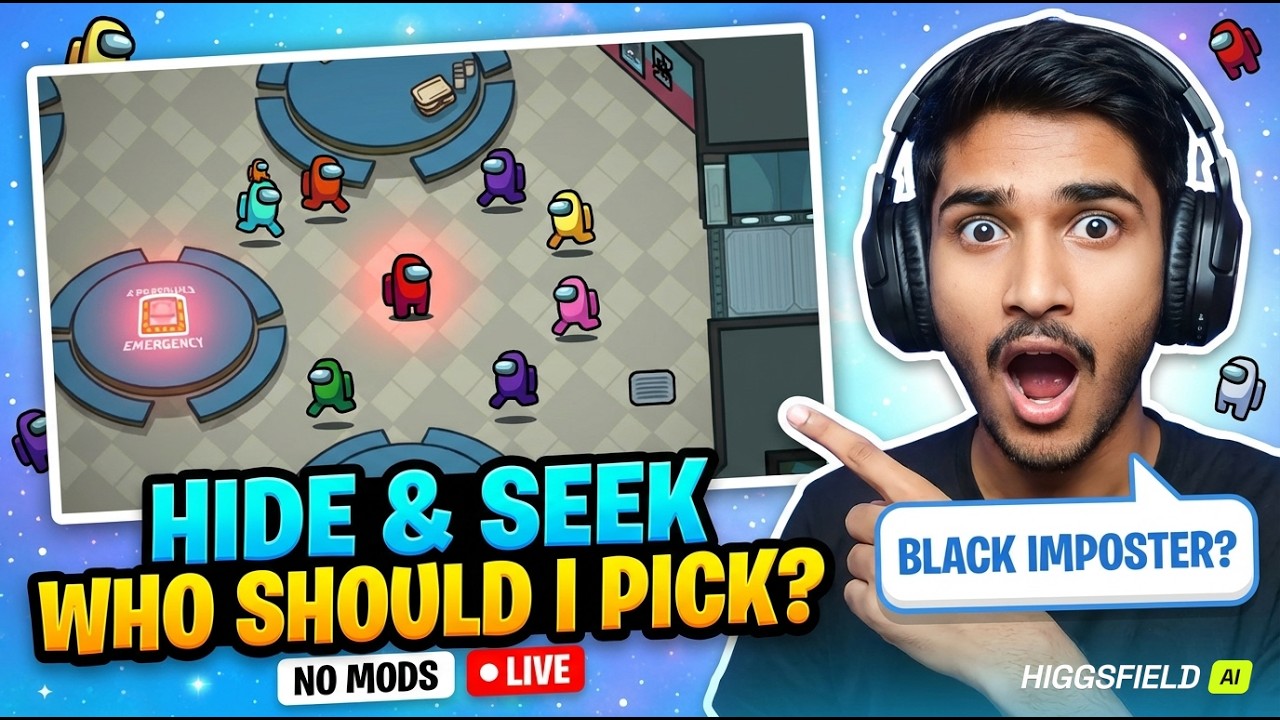 AMONG US LIVE 🔴 HIDE & SEEK 😱 I PICK THE IMPOSTER