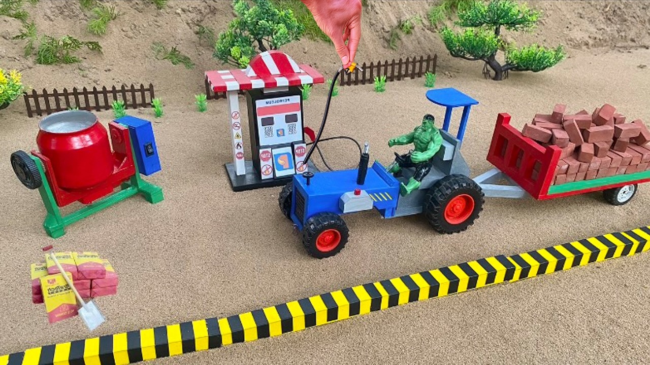 Building a Mini Tractor Fuel Station! | DIY Mini Construction Project